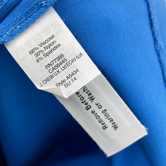 J. Crew Fit & Flare Blue Scuba Dress Size 8 Style #A5434 - Picture 4 of 5